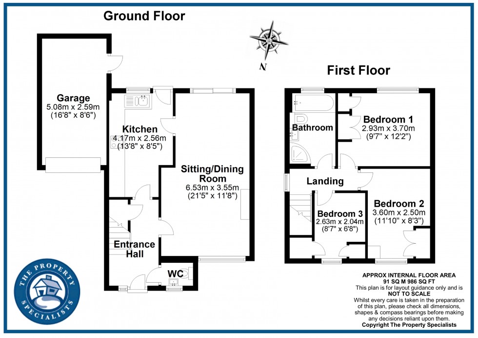 Floorplan for Princes Close, Billericay, Essex